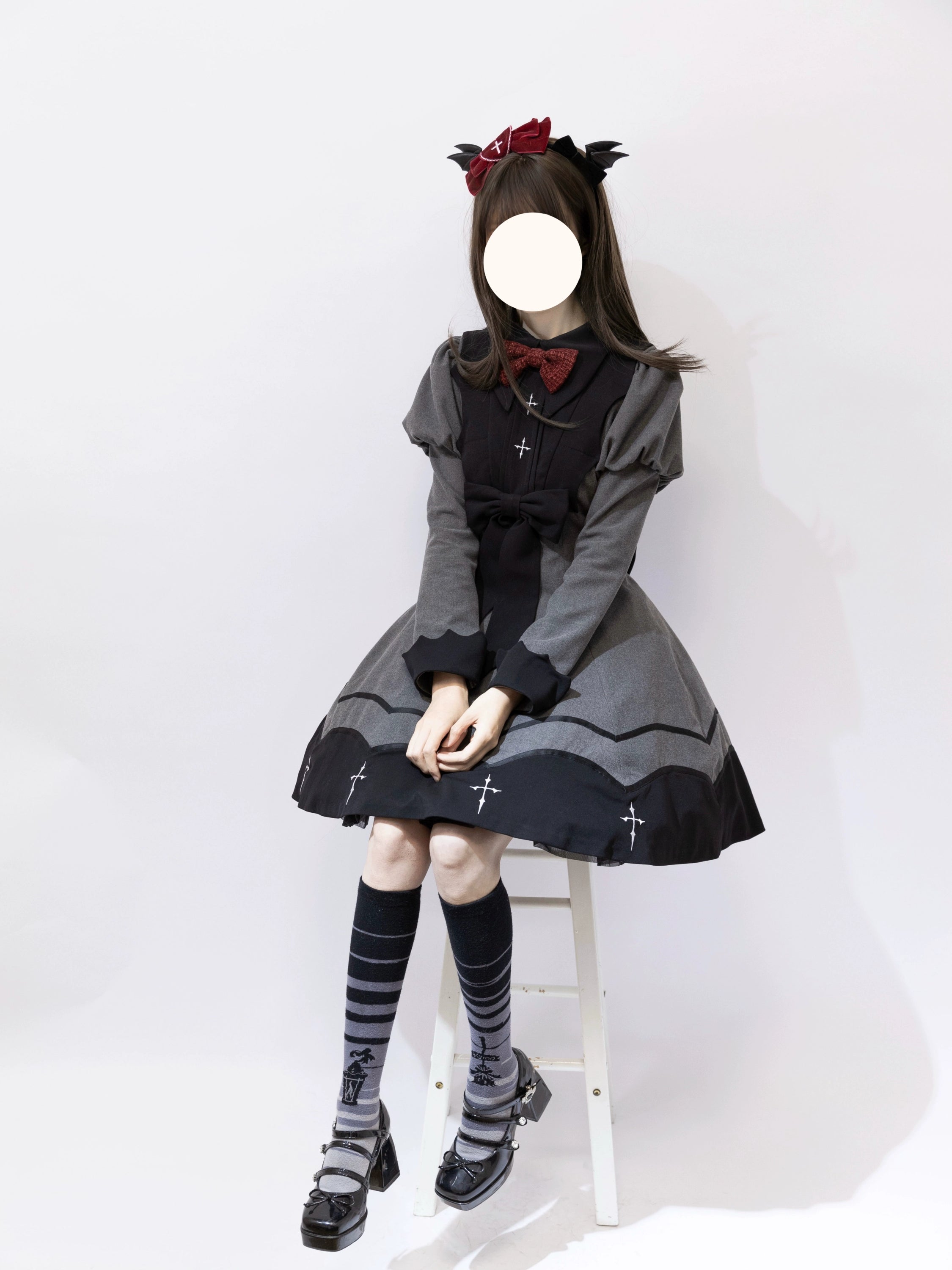 Polaris Lolita - Vampire Princess - Bat-Inspired Halloween Gothic Lolita OP Dress 43386:774880