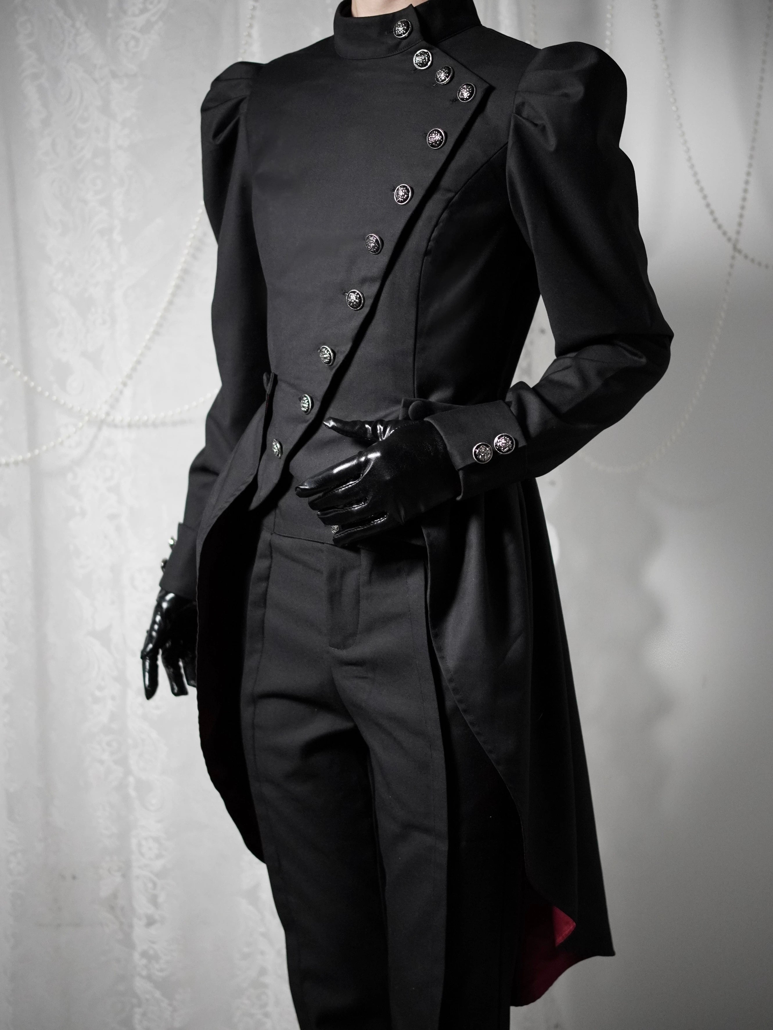 White Night Sonata - Ouji Lolita Embroidery Coat, Detachable Trailing