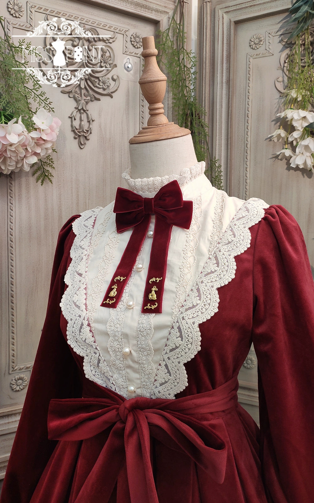 (BFM)Miss Point~Customized Lolita Dress Vintage Elegant Velvet OP Dress 32520:391656