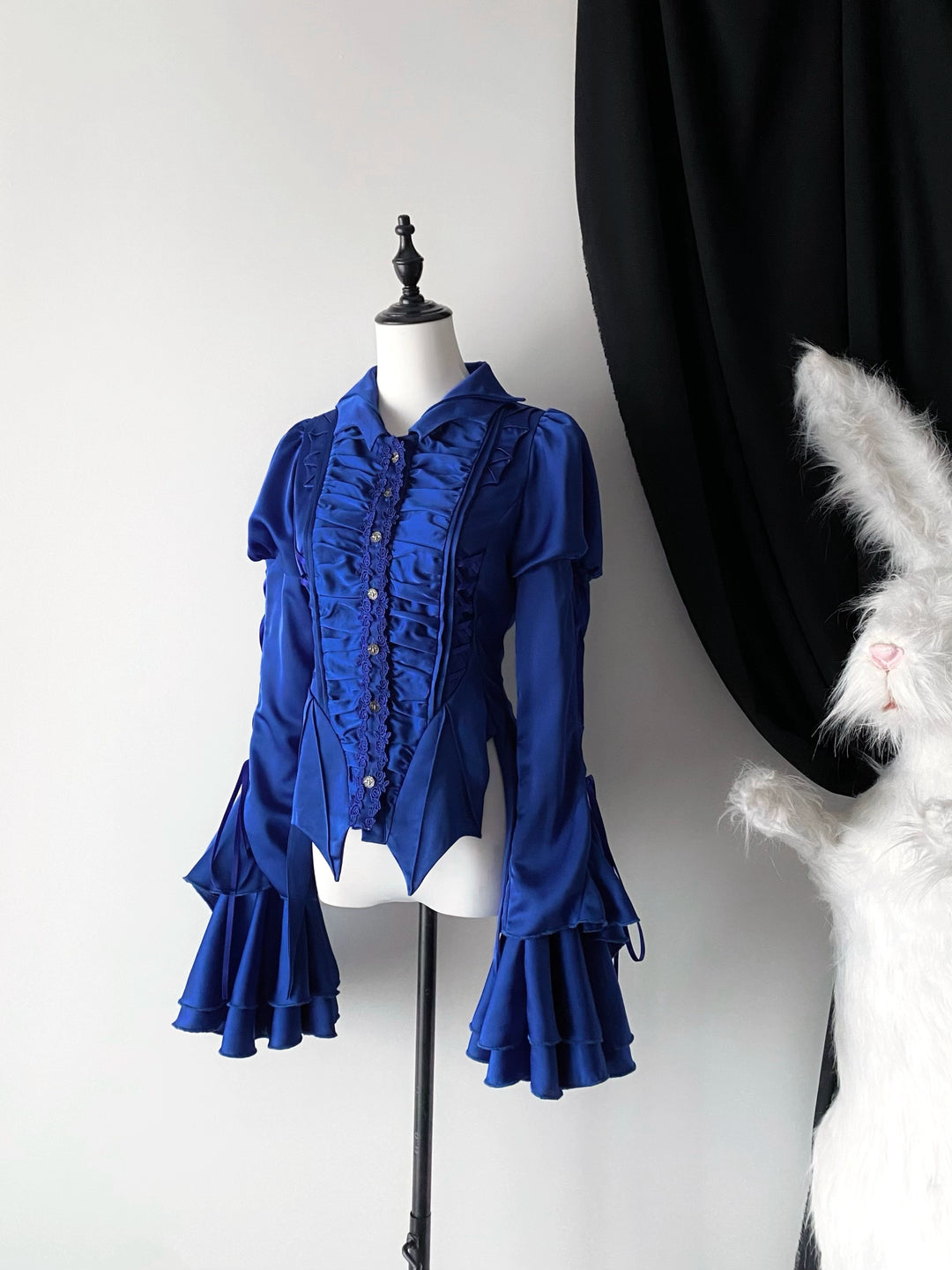 Gothic Lolita Shirt with Batwing Collar and Puffy Sleeves Gothic Lolita Shirt with Batwing Collar and Puffy Sleeves