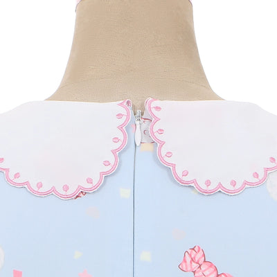 (BFM)To Alice~Dear Dolls~Sweet Lolita OP Dress Petal Collar Bear Print Long Sleeve   