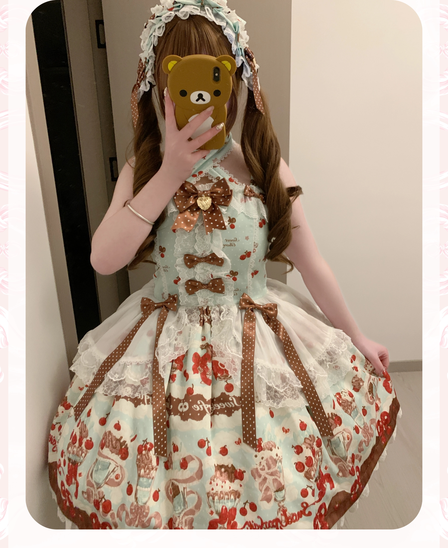 Cherry Parfait - Printed Sweet Lolita Dress, Macaron Colors