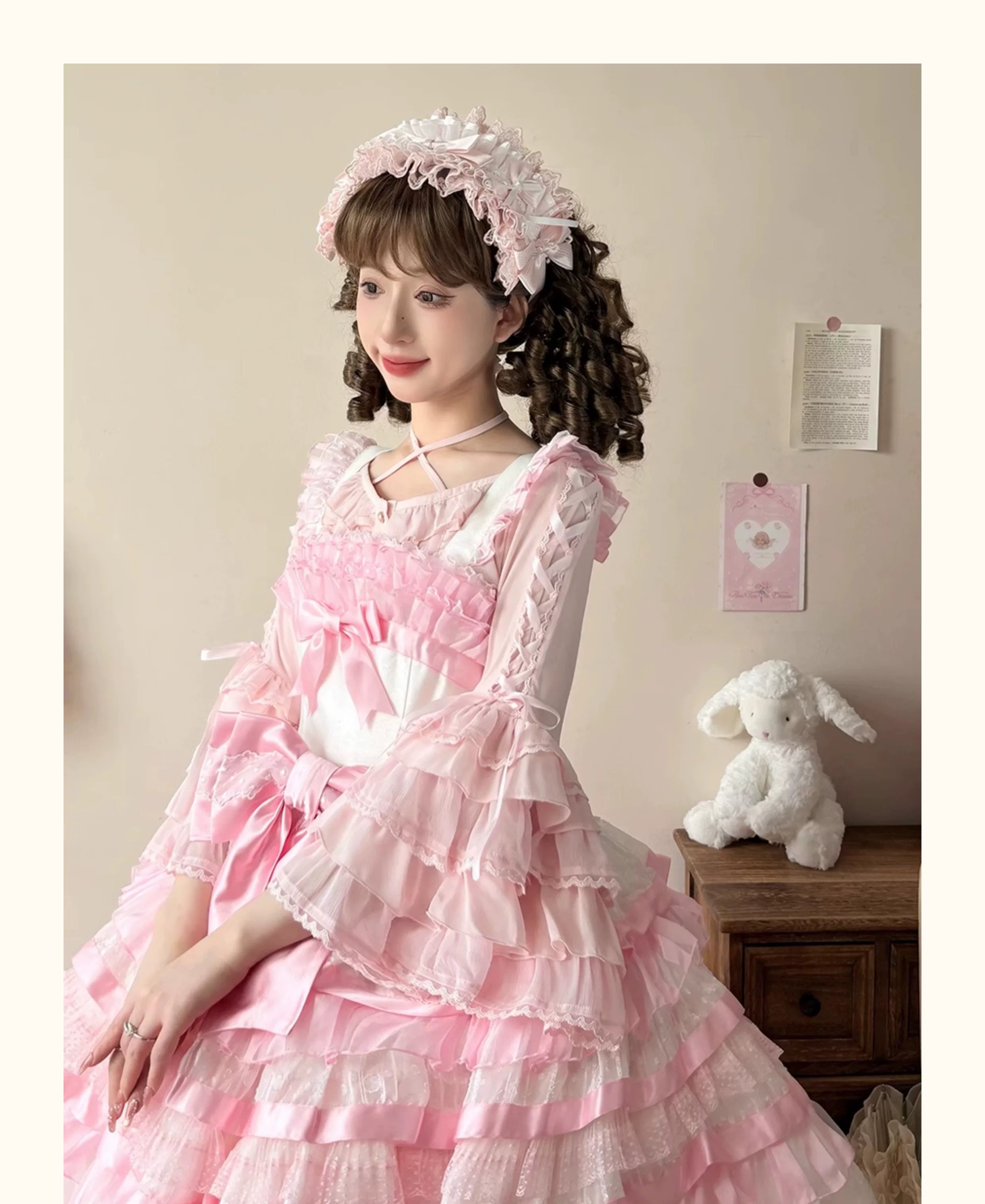 Sleeping Curse - Sweet Lolita Hime Sleeve Halter-neck Blouse