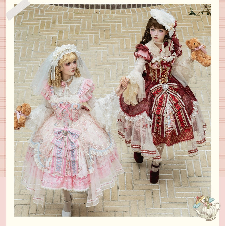 YingLuoFu - Doll Fantasy Box - Sweet Lolita JSK Dress & Tulle Blouse Set 44261:801493