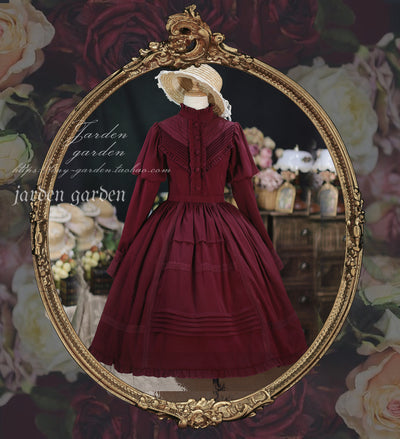 Tiny Garden~The Black Forest~Classic Lolita Stand Collar Dress OP claret S 