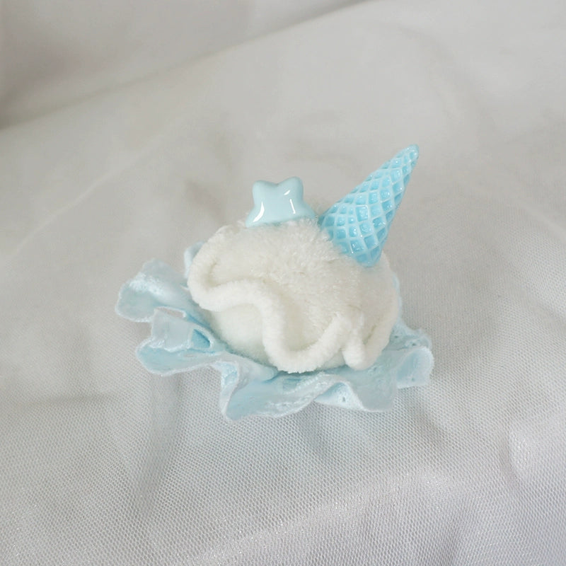 MaoJiang Handmade~Sweet Lolita Headdress Ice Cream Cone Hair Clip Light Blue - Star Ice Cream