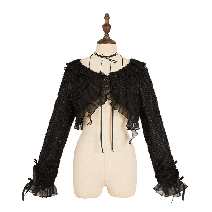 Nuit De Cellophane~A Thousand Moonfalls~Elegant Lolita JSK Dress Thin Cardigan XS Cardigan - black 