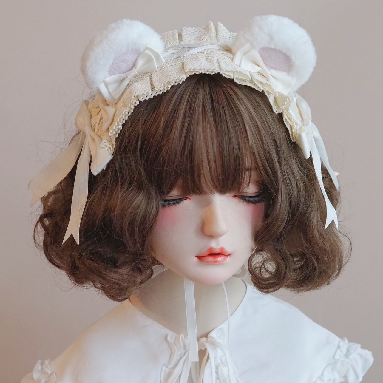 (BFM)Besozealous~Kawaii Lolita Hairband Handmade Bear Ears Headdress   