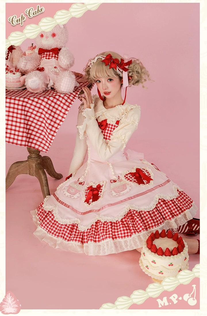 Mademoiselle Pearl~Cup Cake~Sweet Lolita OP Dress Kawaii Lolita JSK SK   