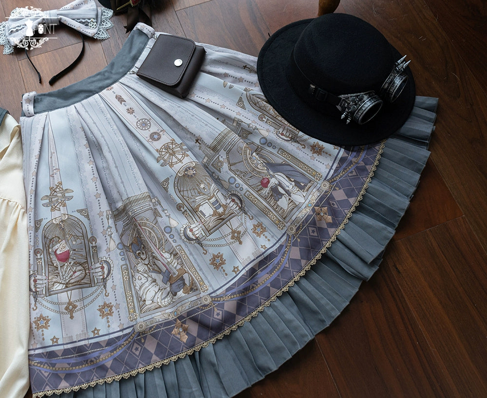 (BFM)Miss Point~Demon Hunting Notes~Gothic Lolita Cross Print Short Skirt   