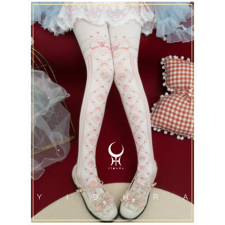 Yidhra~Sweet Entanglement~Gothic Lolita Pantyhose with Floral Prints