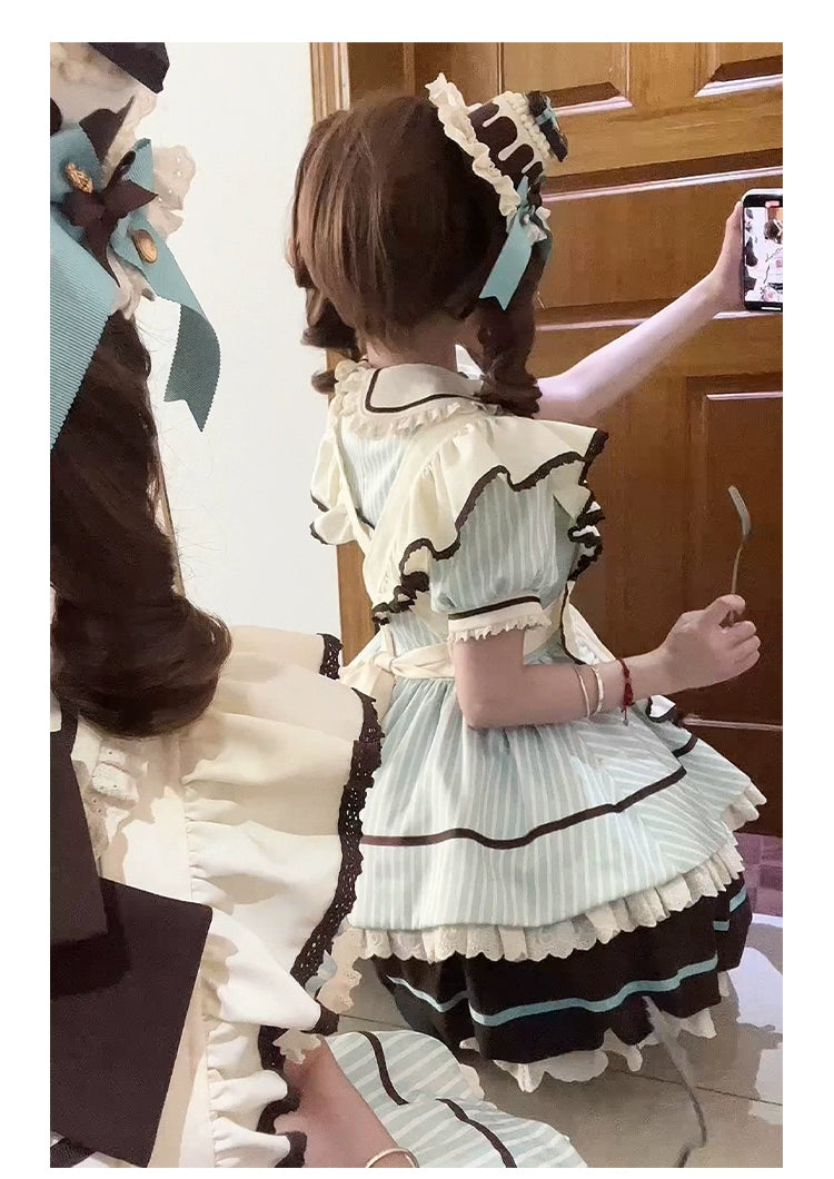 Sakurahime~Berry Bubble~Kawaii Lolita OP Tiered Ruffles Apron Lolita Dress