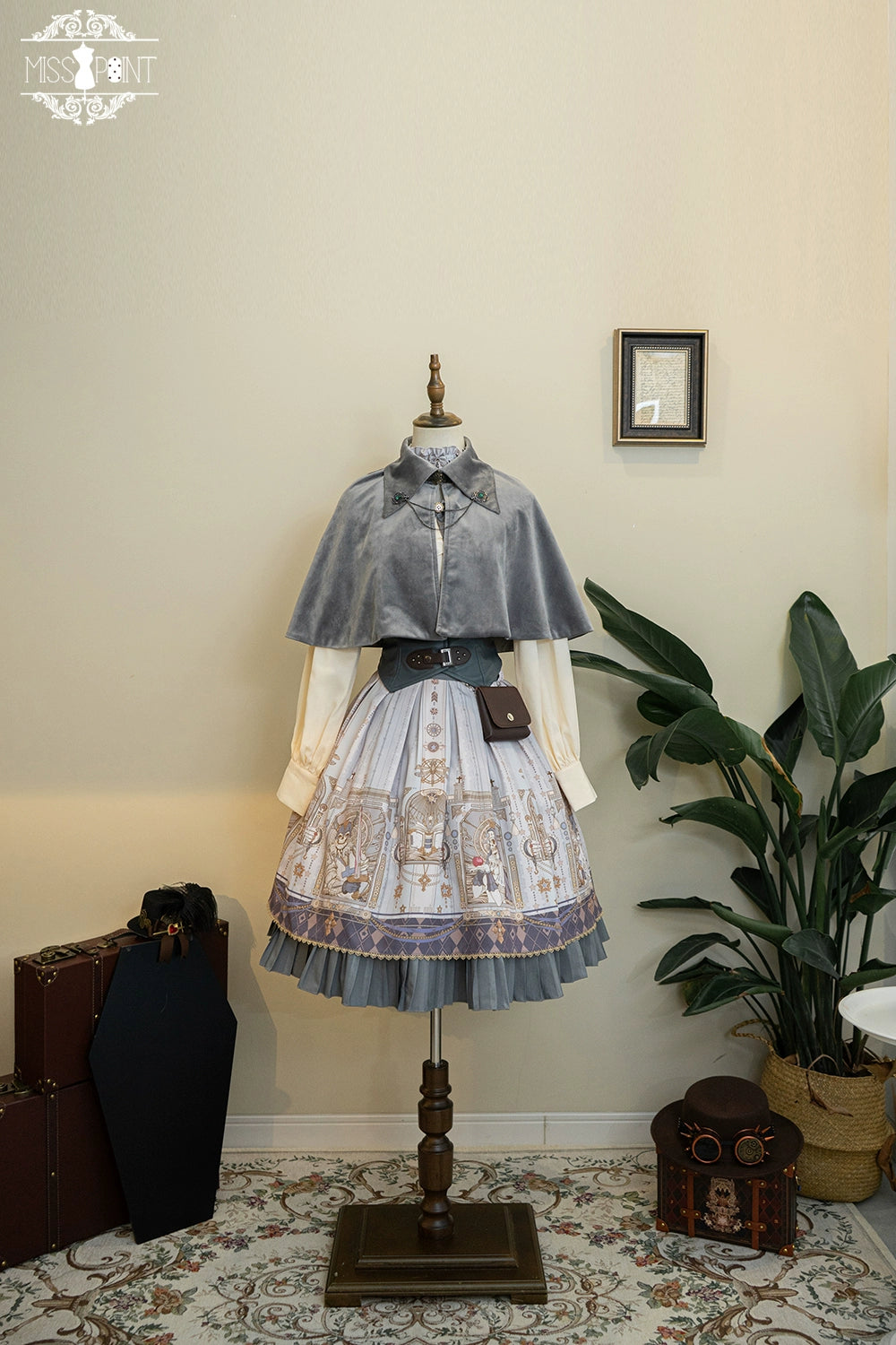 (BFM)Miss Point~Demon Hunting Notes~Gothic Lolita Cross Print Short Skirt   