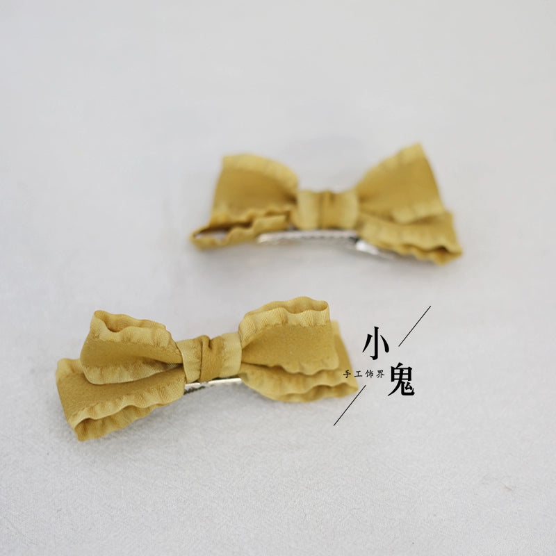 (BFM)Xiaogui~Cute Lolita Headwear Ponytail Hairclips Daily Lolita Accessories a pair of ginger yellow hairclips  