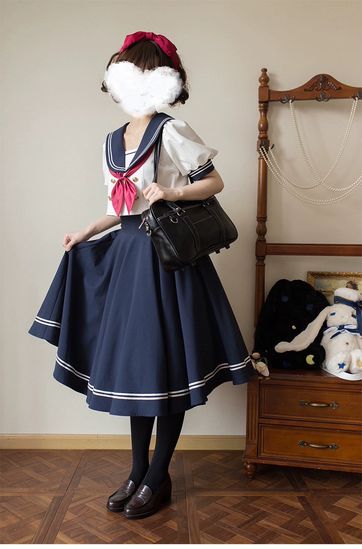 Beleganty - Sea and Wind Separate SP3.0 - Sailor Lolita Puffy Sleeve Blouse 43389:775301