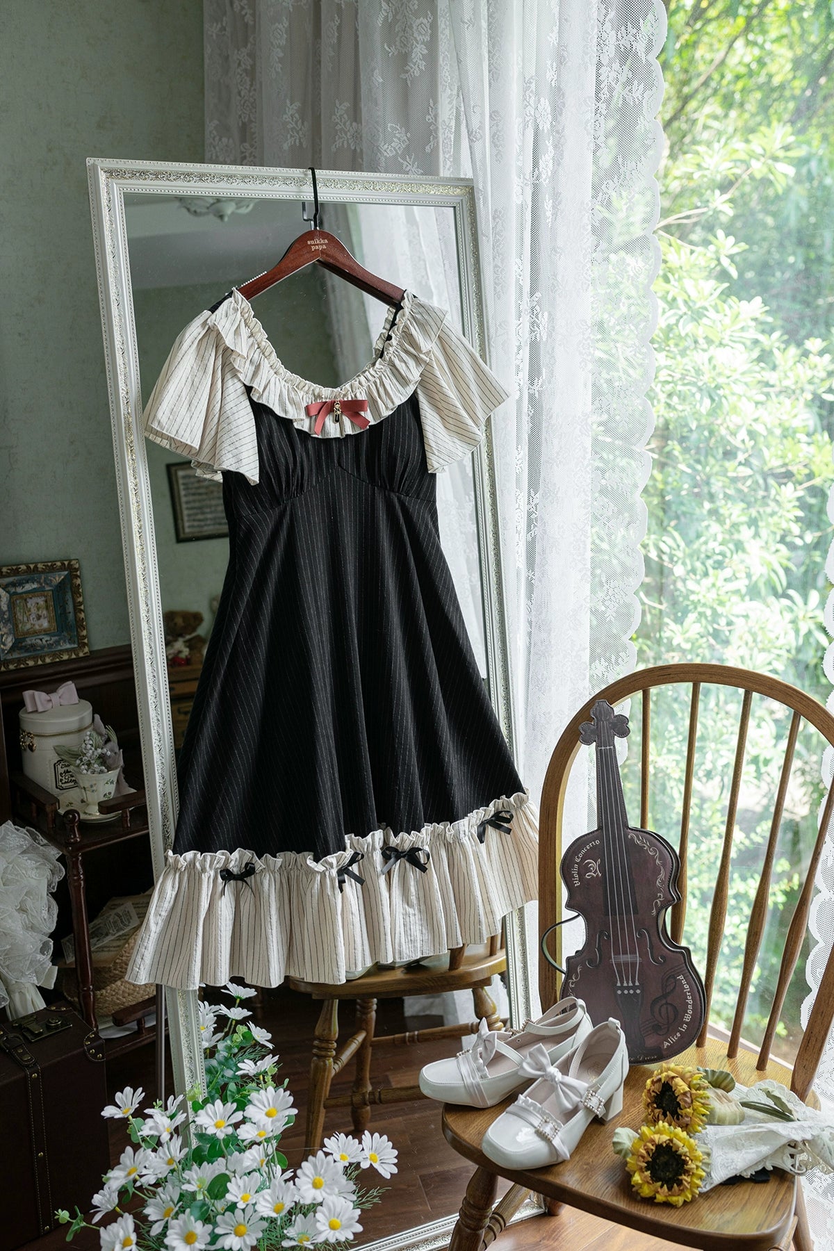 EESSILY~Cotton Plus Size Lolita OP Dress With Pockets & Detachable Bra Pads 43277:773508