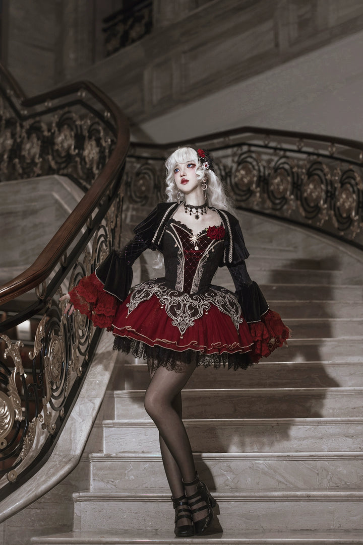 Letters from Unknown Star~Blood Feast~Gothic Lolita JSK Suit Daily Goth Dress   