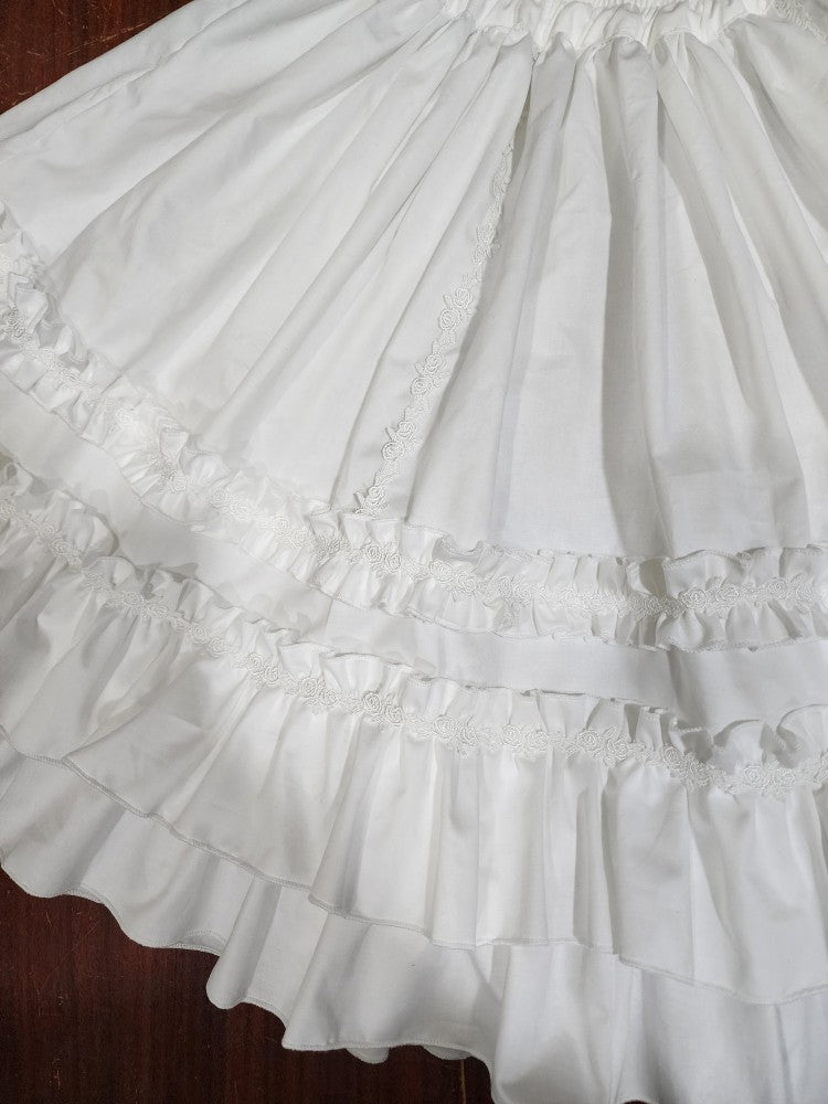 (BFM)WangYan&Summer~Cotton Lolita Embroidered Skirt Rose Hem Skirt   