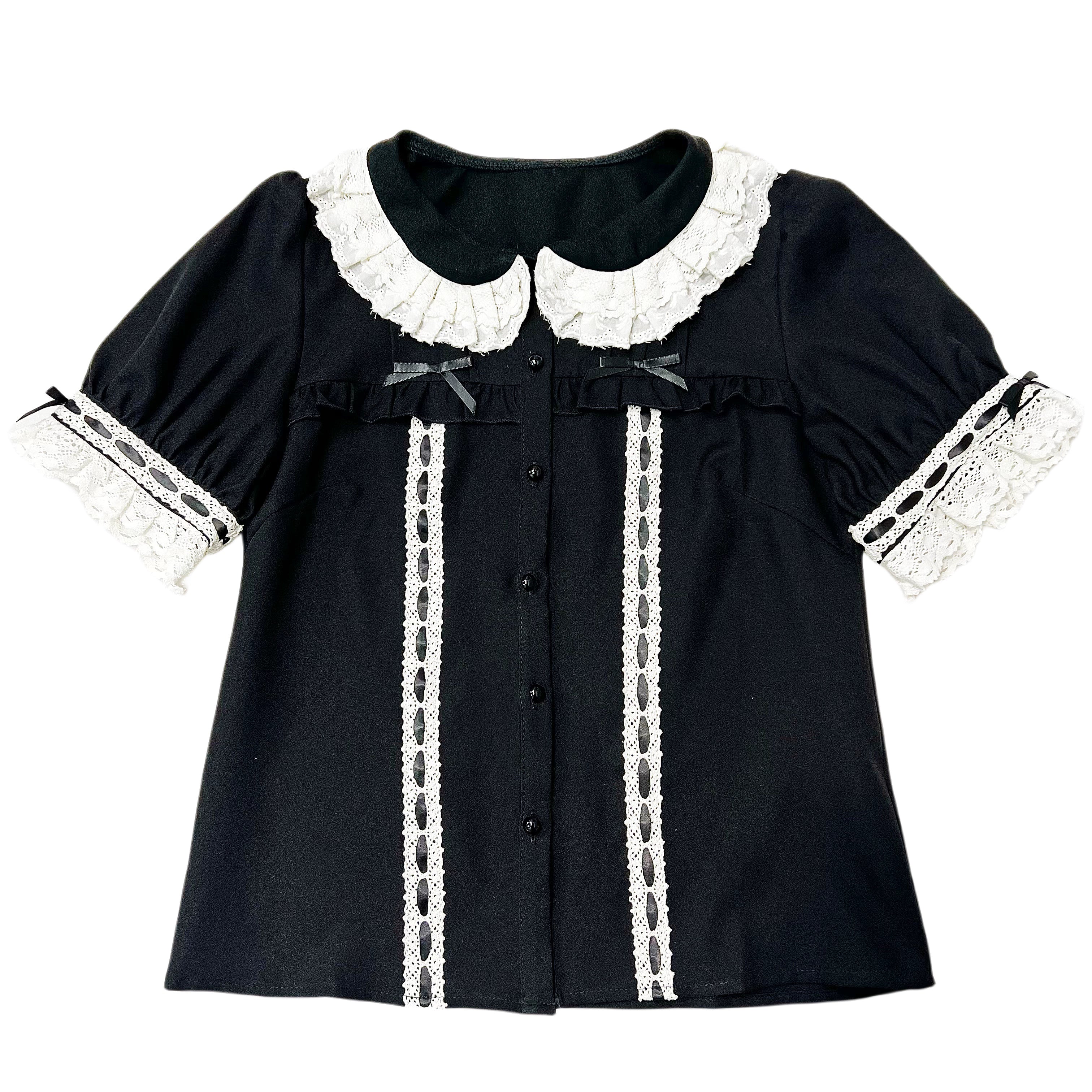 DMFS - Sweet Lolita Shirt Vintage Doll Collar Summer Top