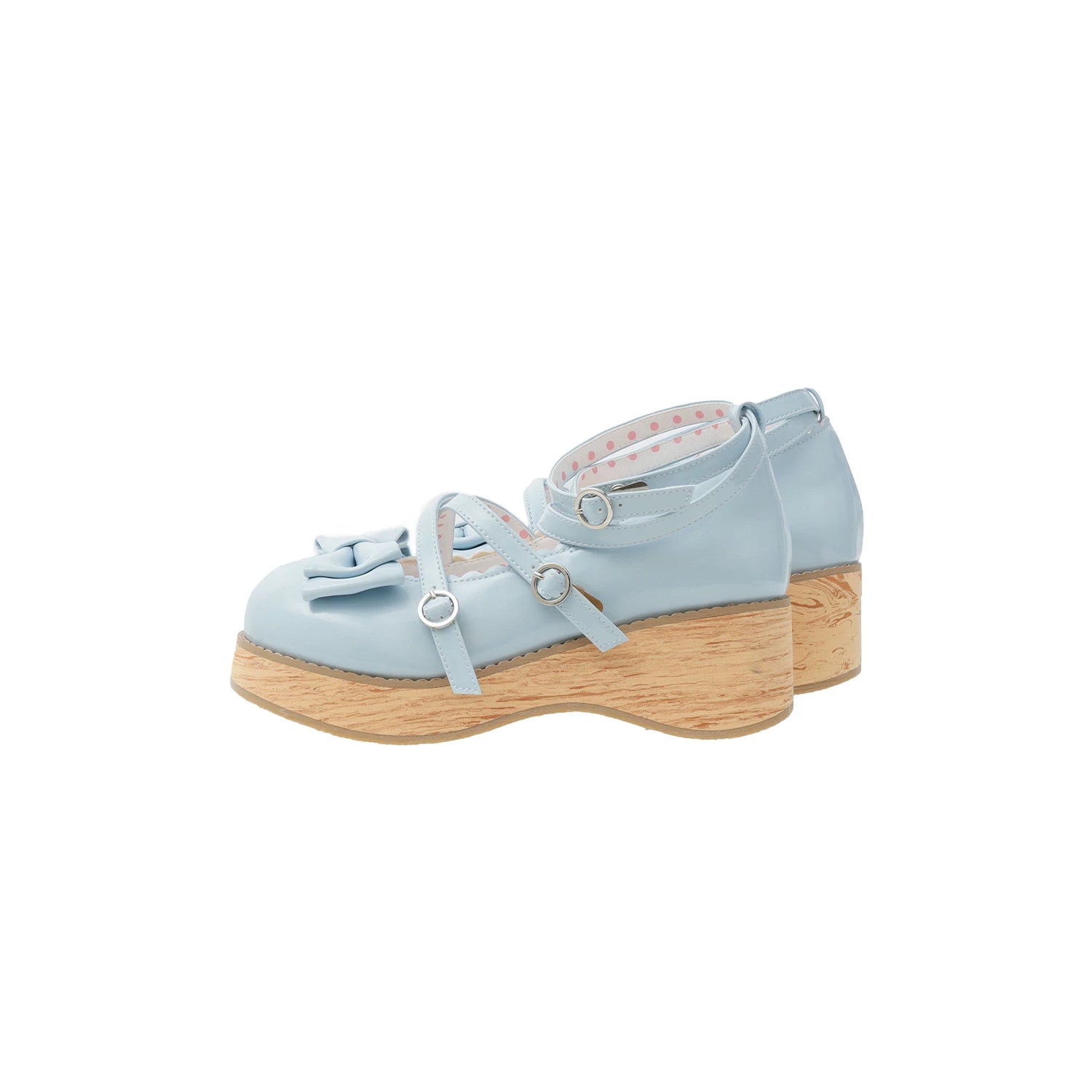Puff Tata - Sweet Lolita Platform Shoes, Wood Grain Sole