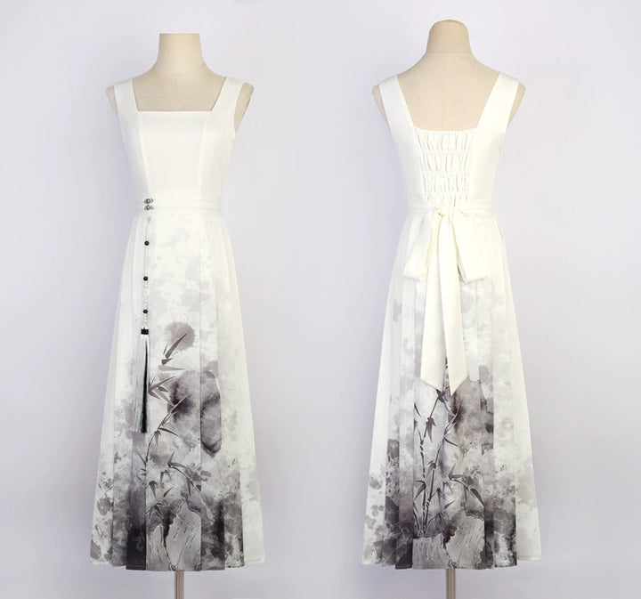 Designer's Gift~Qi Lolita JSK Chinese Style Ink-Washed Modified Dress Set   