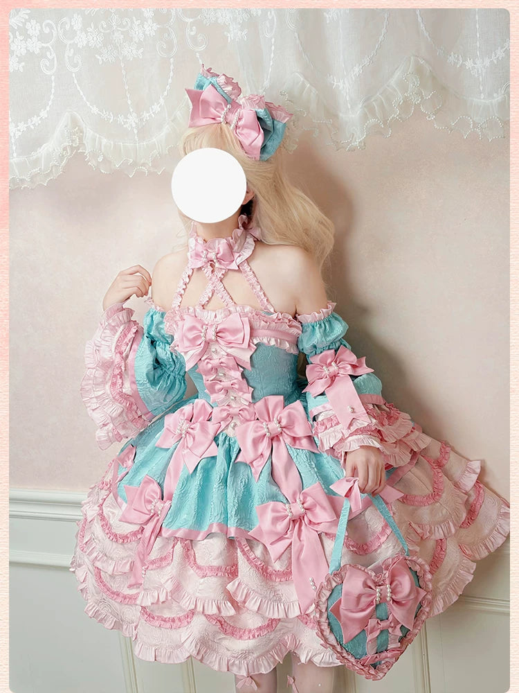 Sweetheart Petal - Sweet Lolita Petal Hem JSK Dress, Halter Neckline 44733:820709