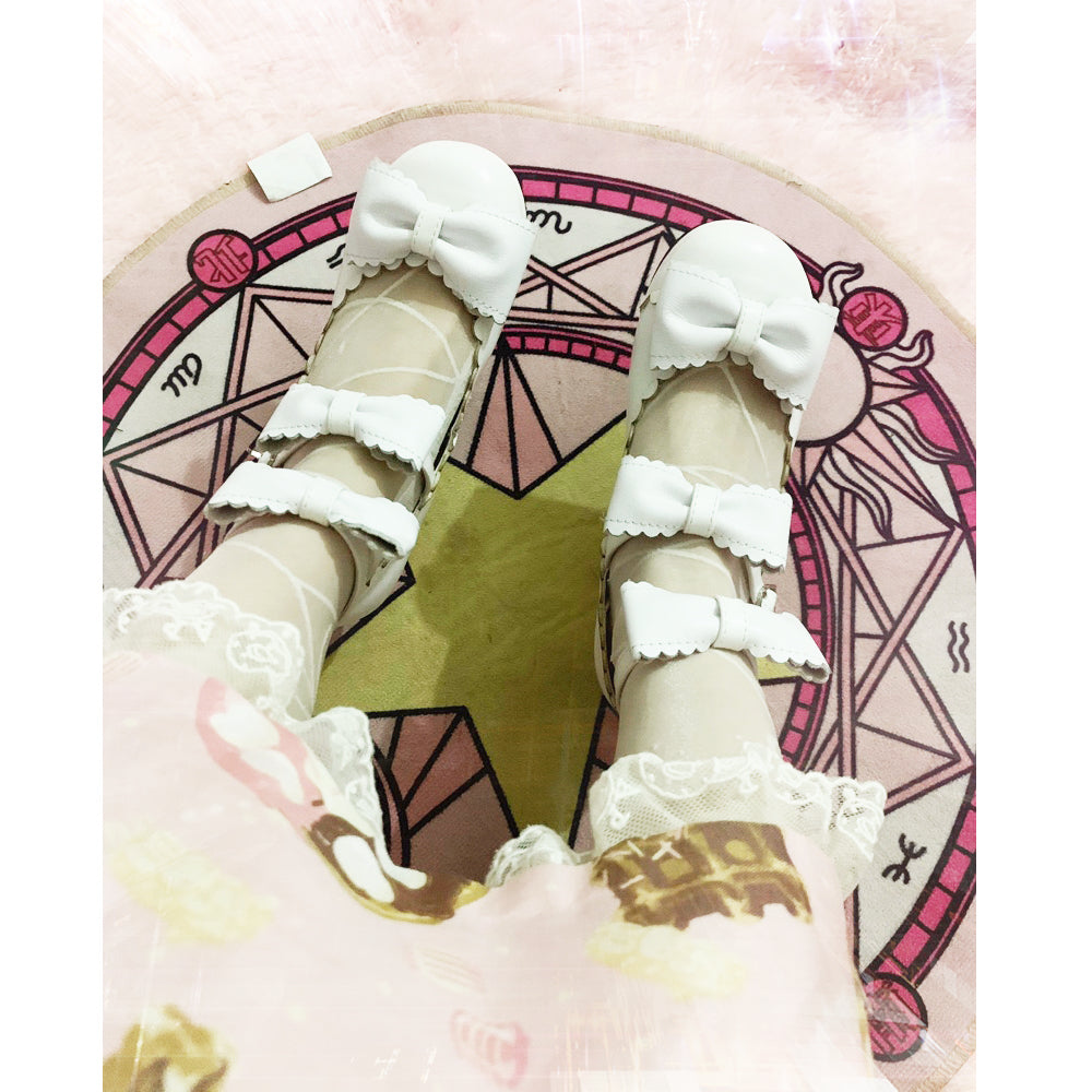 Sosic~Gott Melody~ Round-head Bowtie Leather Lolita Shoes 33 white 