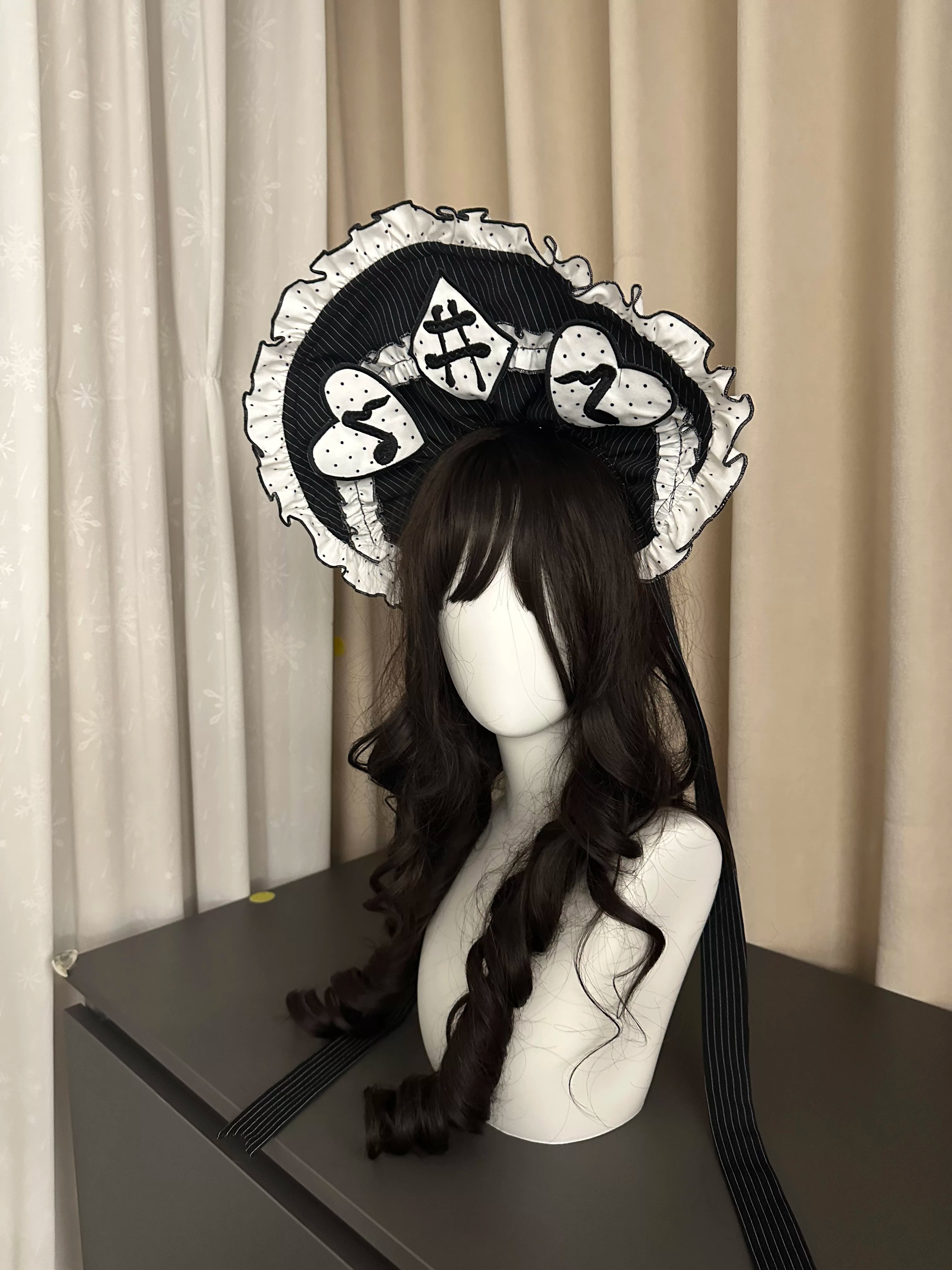 Rhythm Note - Old School Lolita JSK Dress with Piano Keys Hem 45742:860618