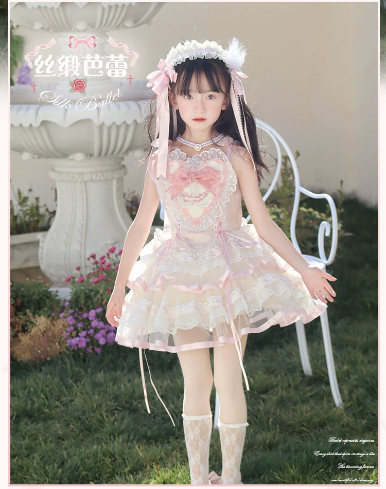 Mademoiselle Pearl~Silk Ballet~Kid Lolita JSK Dress Flower Wedding Lolita Dress