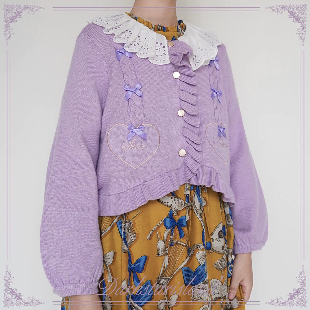 (BFM)Dark Star Island~Sugar Frost~Sweet Lolita Cardigan Knit Embroidered Sweater   