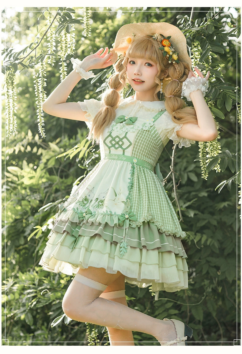 YingLuoFu~Lucky Day~Country Lolita JSK Dress Cute Lolita Dress   