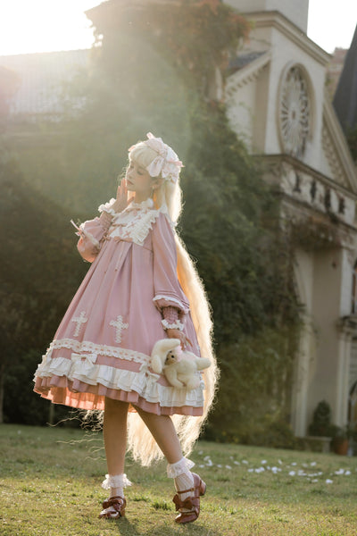 Cornfield Lolita~Cross Wishing Dream~Puff Sleeve Sweet Lolita OP   