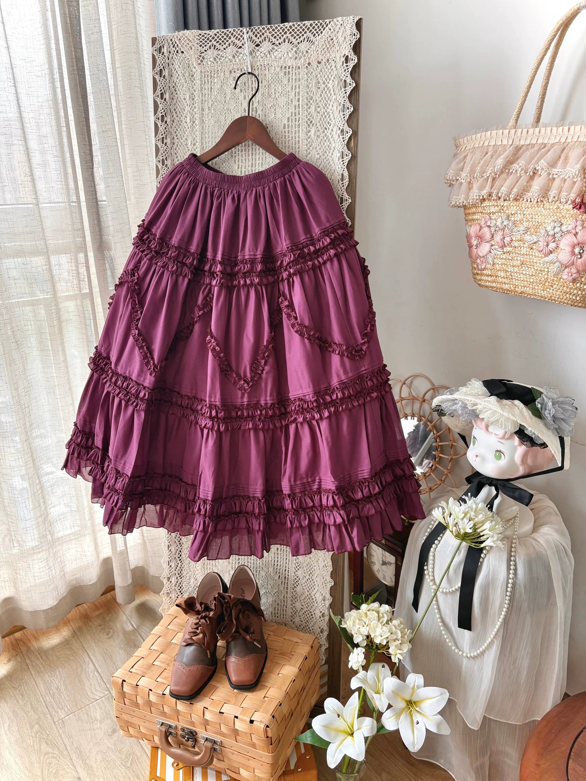 Country Lolita Underskirt, Cotton & Tiered Ruffles