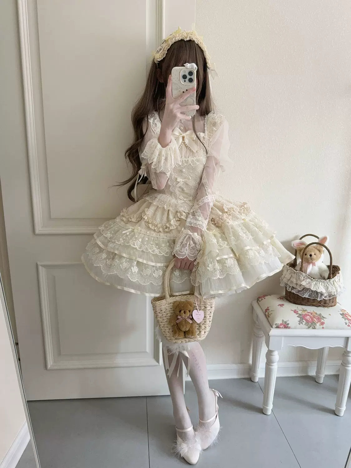 Ballet Dream - Sweet Lolita JSK Dress, Petal-like Layered Skirt