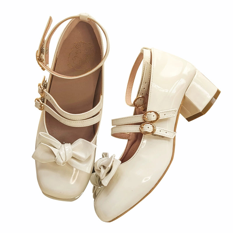 (BFM)Sheep Dairy~Elegant Lolita Shoes Mid-Heel Square Toe   