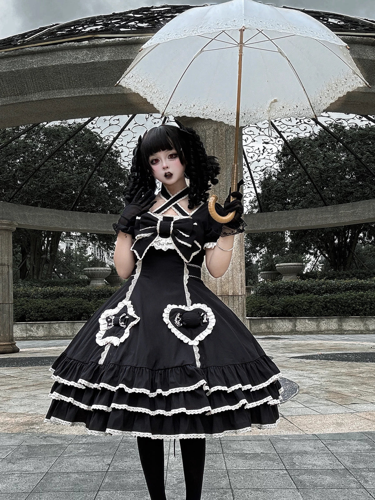 Muse Fufu - Plus Size Sweet Lolita OP Dress, Heart Appliques 45977:870179