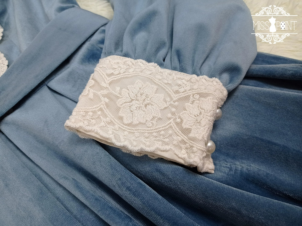 (BFM)Miss Point~Customized Lolita Dress Vintage Elegant Velvet OP Dress 32520:391670