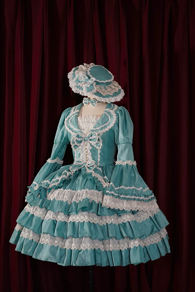 Eternal France Doll - Classic Lolita Doll-like OP Dress Turquoise OP Only S