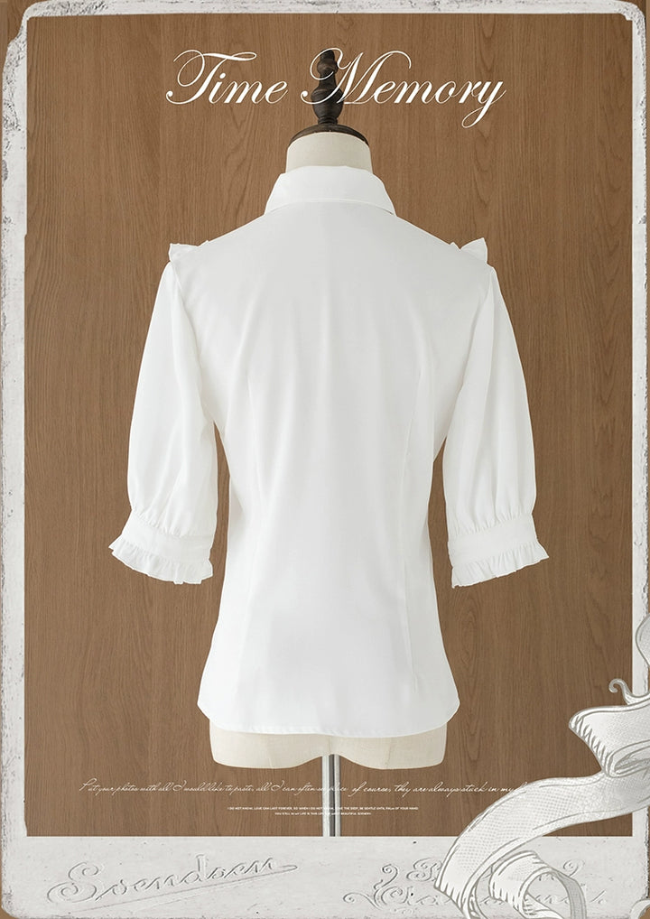Time Memory~Earl Girl~Chiffon Classic Lolita Shirt with Mid-Length Mutton Sleeves 42822:754494
