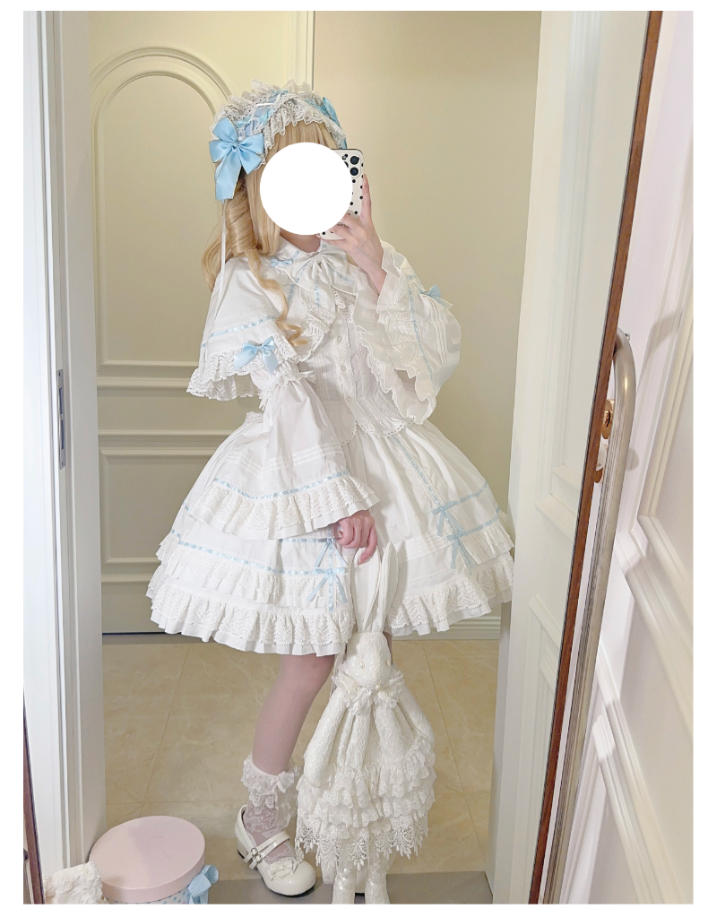 AerialCat~Praying Snowfall~Old School Lolita Skirt Suit Cape Princess Sleeve Shirt   