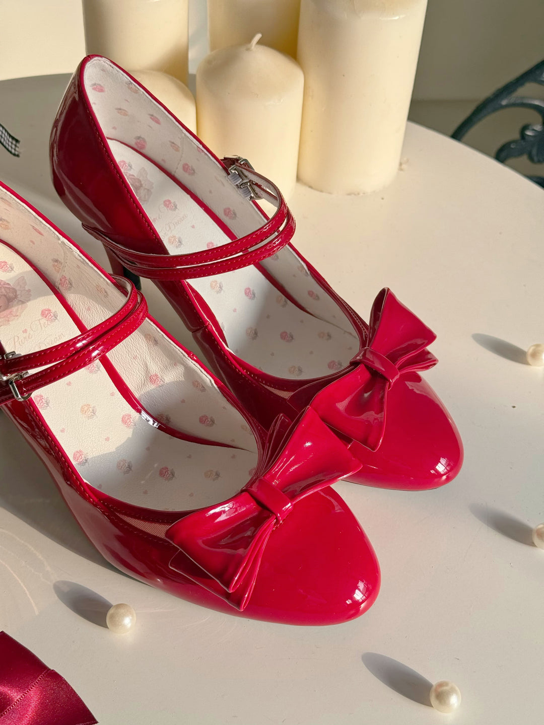 Pure Tea For Dream~Coco Sweet~Elegant Lolita Shoes Pointed Toe Heels with Bow 42298:740639