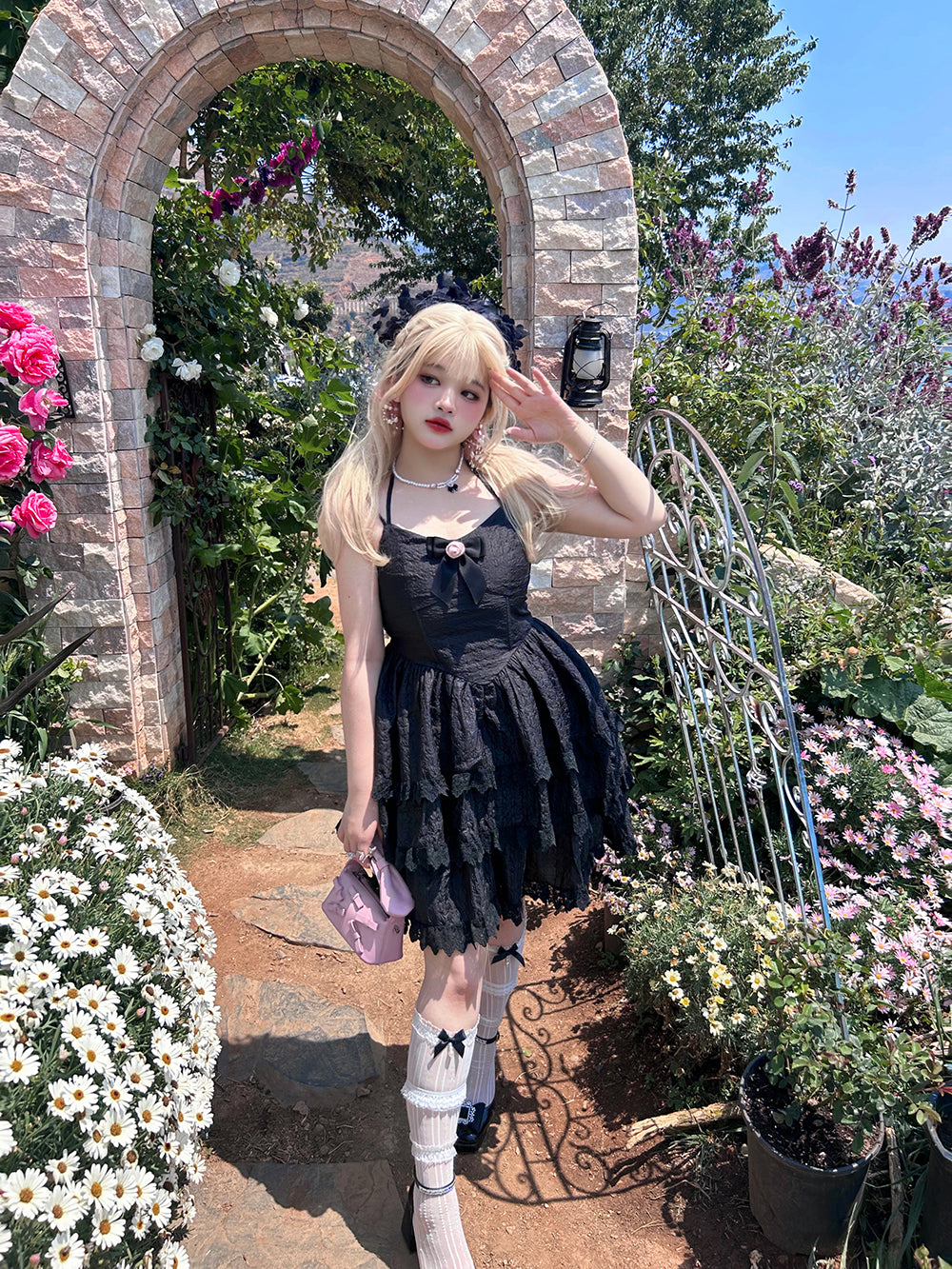 Yingtang~Rose of France~Sweet Lolita Plus Size Halter Puffy Dress Set   