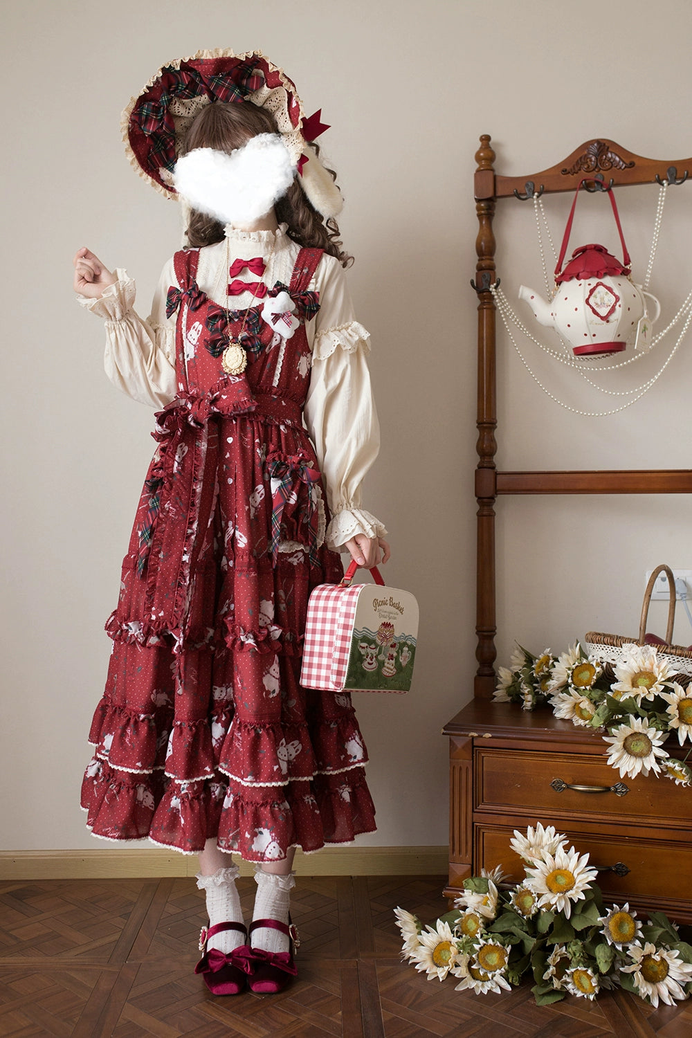 Miss Point~Forest Berry Bunny~Sweet Lolita JSK Elegant Bunny Print Dress