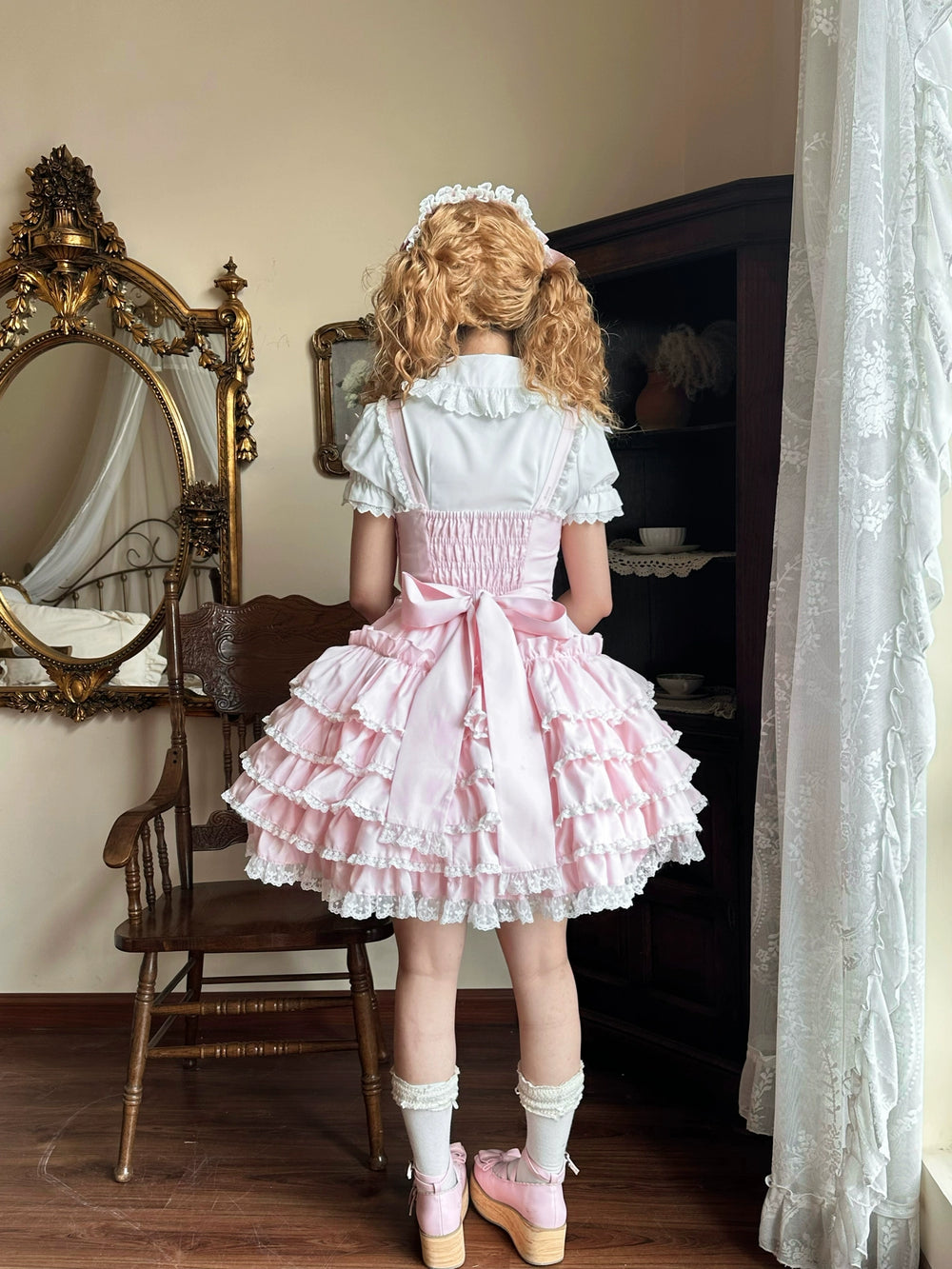 Nn Star~Half Sugar Ism~Sweet Lolita JSK Low Waist Dress With Tiered Hem