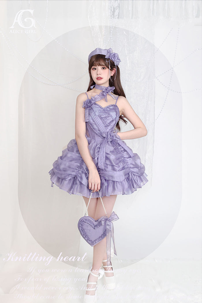 Alice Girl~Knitting Heart~Lolita Jumper Dress Luxury Ballet Full dress   