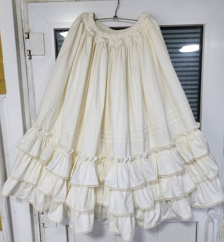 WangYan&Summer~Sweet Lolita Customized Skirt Pure Cotton Ruffled SK Fully Customized (with beige skirt's twill fabric)  