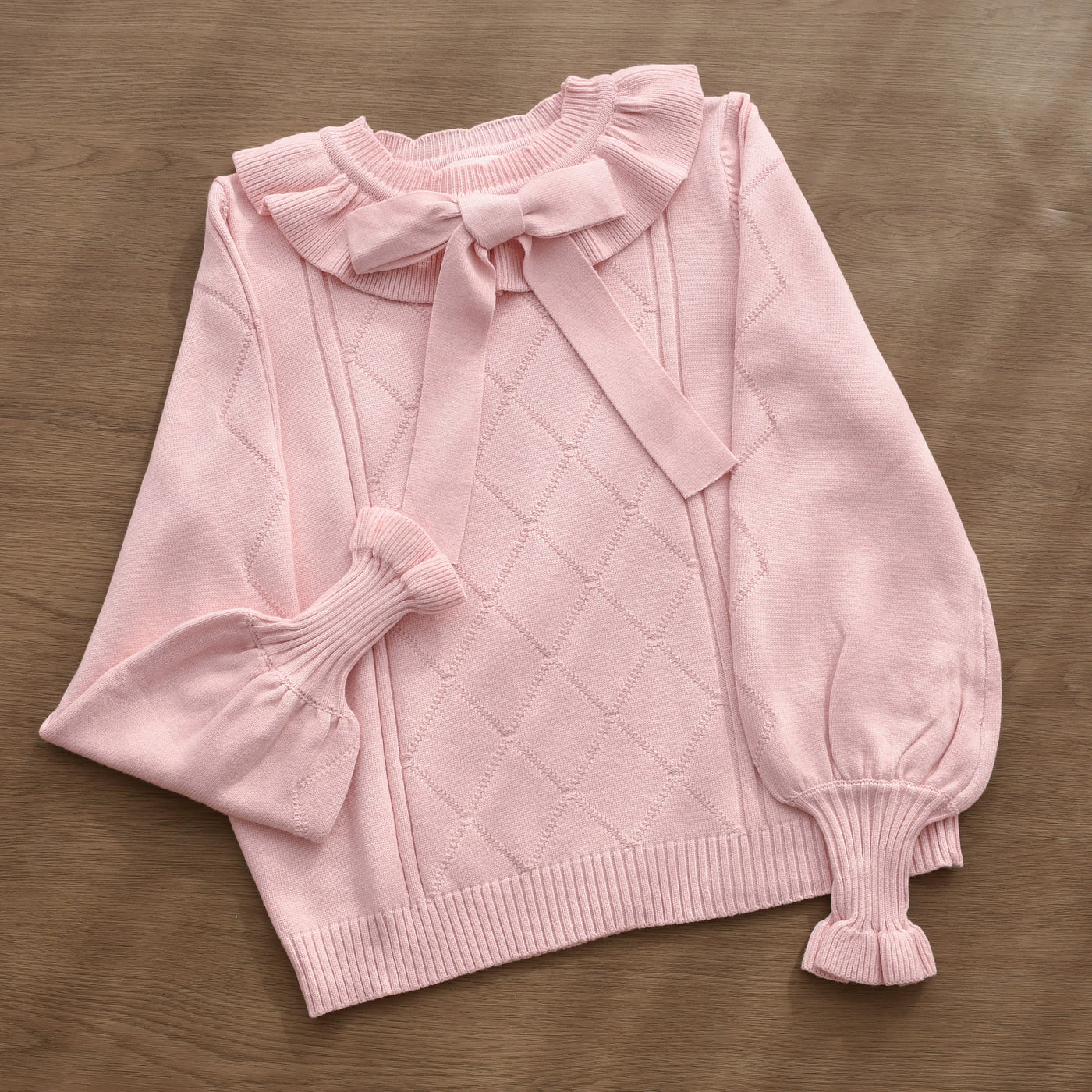 MIST~Mist Cotton~Winter Lolita Sweater Cute Knit Shirt pink S 