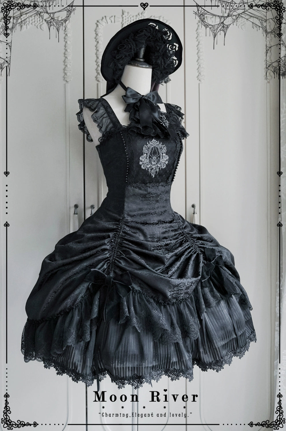 Moon River - Moonlit Spider - Gothic Lolita SK & JSK Dress Outfit Set 44232:799628
