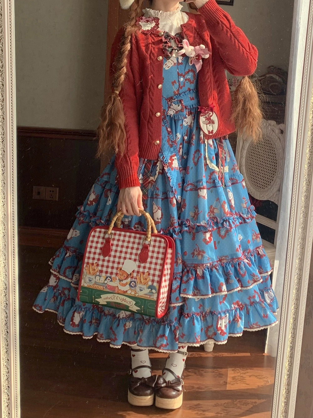 Miss Point - Forest Berry Bunny - Sweet Lolita JSK Elegant Bunny Print Dress 41972:721042