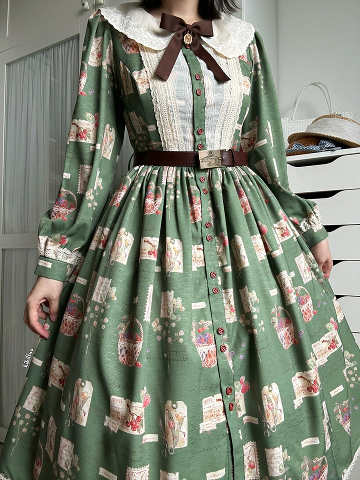 (Buyforme)Miss Point~Forest Lolita Lantern Sleeve OP Casual Dress